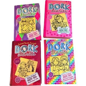 (4) Dork Diaries Hardcover Book Lot — #1, 10, 11, 12